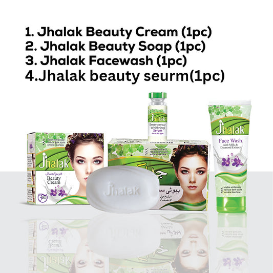 PACK JHALAK CREMA DE BELLEZA, JABÓN DE BELLEZA, SERUM BELLEZA Y LIMPIEZA FACIAL