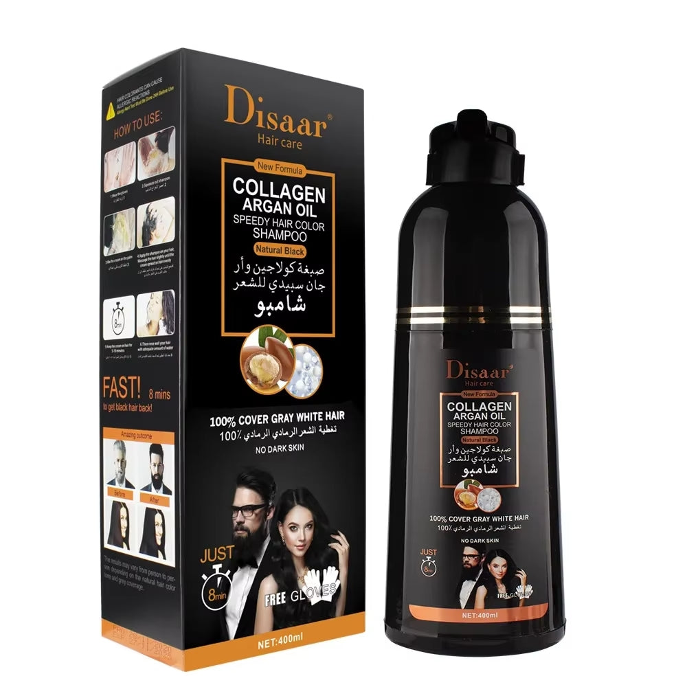 DISAAR-champú mágico de aceite de argán marroquí rápido para el cuidado del cabello, reparación de tintes dañados, mejora el cabello dividido y áspero, color gris