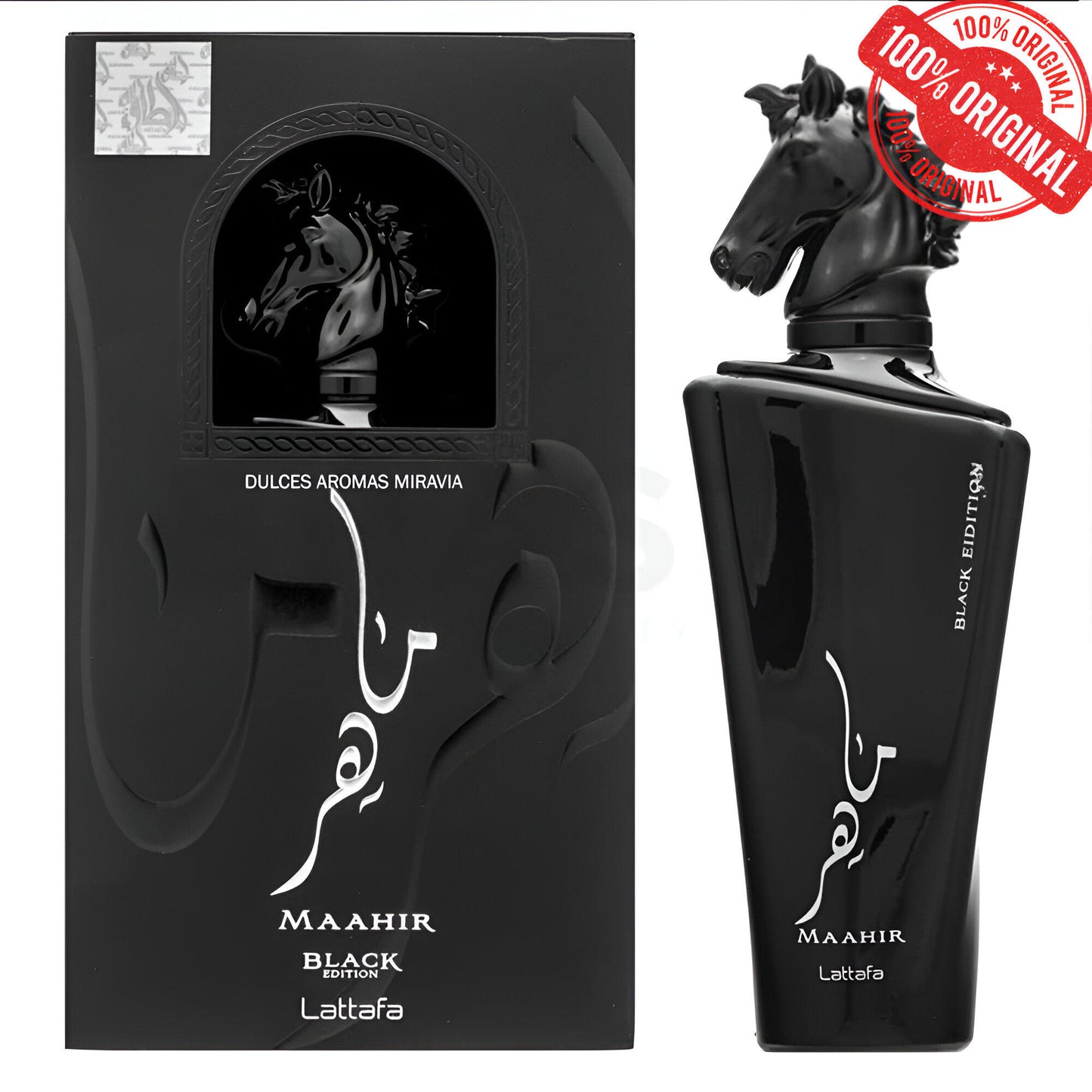 Maahir Black Edition de Lattafa Perfume árabe Masculino Fragancia oriental Elegante Lujosa - 100ml