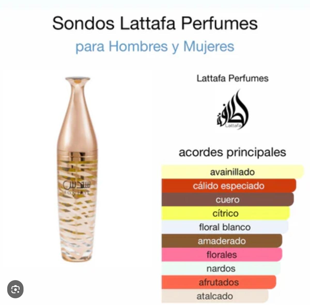 Lattafa SONDOS - Eau de parfum 100ml Originales y duraderos 100%,