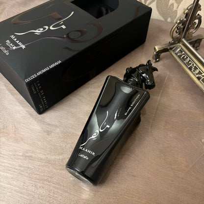 Maahir Black Edition de Lattafa Perfume árabe Masculino Fragancia oriental Elegante Lujosa - 100ml