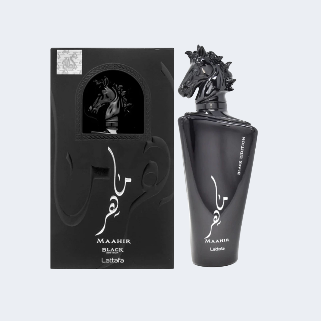 Maahir Black Edition – Lattafa Perfume Árabe Masculino