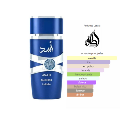 Asad Zanzibar Perfume Lattafa para hombre 100ml