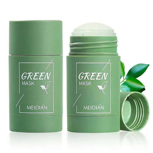 Green Mask Stick, Green Tea Cleansing Mask, Mascarilla Puntos Negros, Mascarilla Facial de Té Verde en Barra, Facial Cleaning Poros Hidratante de Control de Aceite Anti Acné
